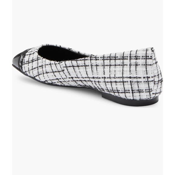 Karl Lagerfeld Zofia Ballet Flats in Black and White NWT - Picture 2 of 6